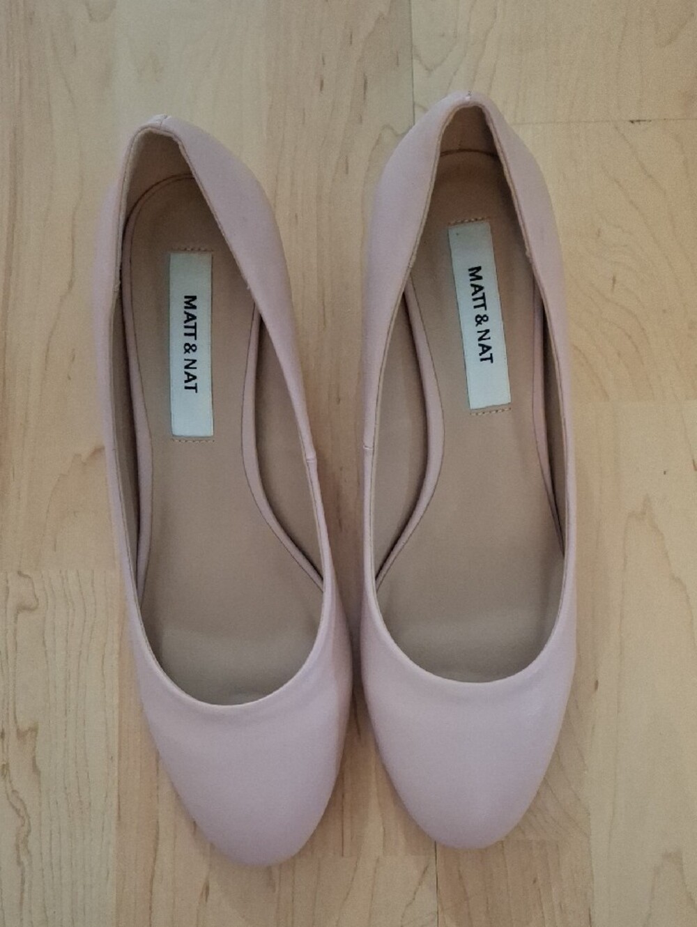 Matt & Nat Women's Blush Pink Pumps With Cylinder Block Heel Sz 9 - Picture 2 of 12